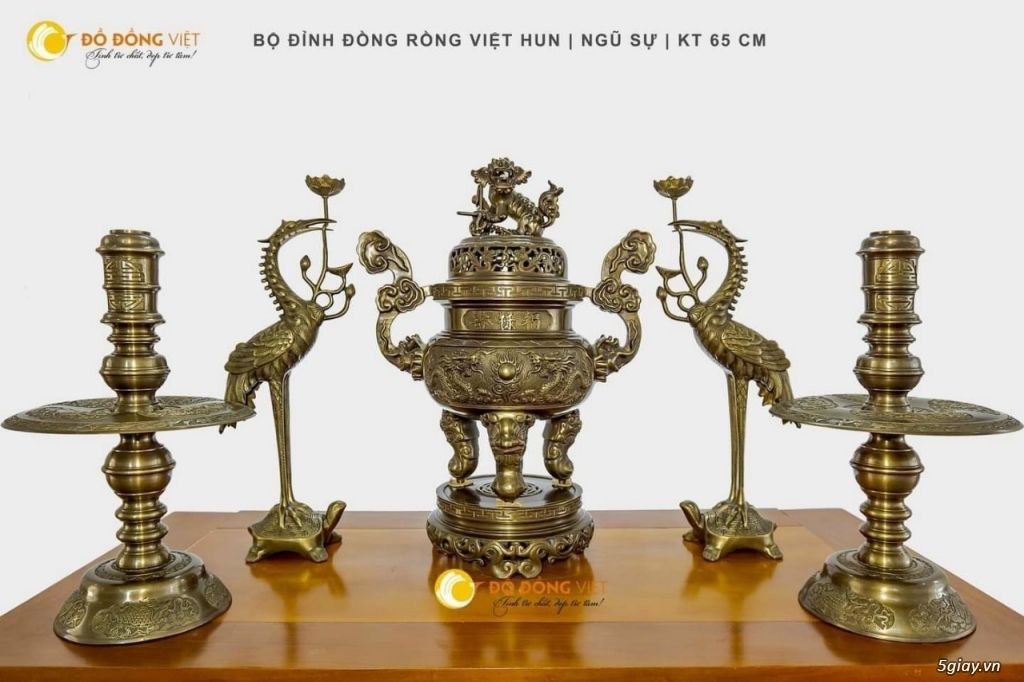 Bộ Ngũ Sự Đỉnh Đồng Thờ Cúng - 2