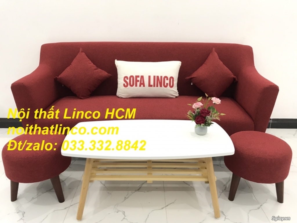 Bộ bàn ghế Sofa băng SFBg02 đỏ giá rẻ phòng khách Nội thất Linco Tphcm - 1