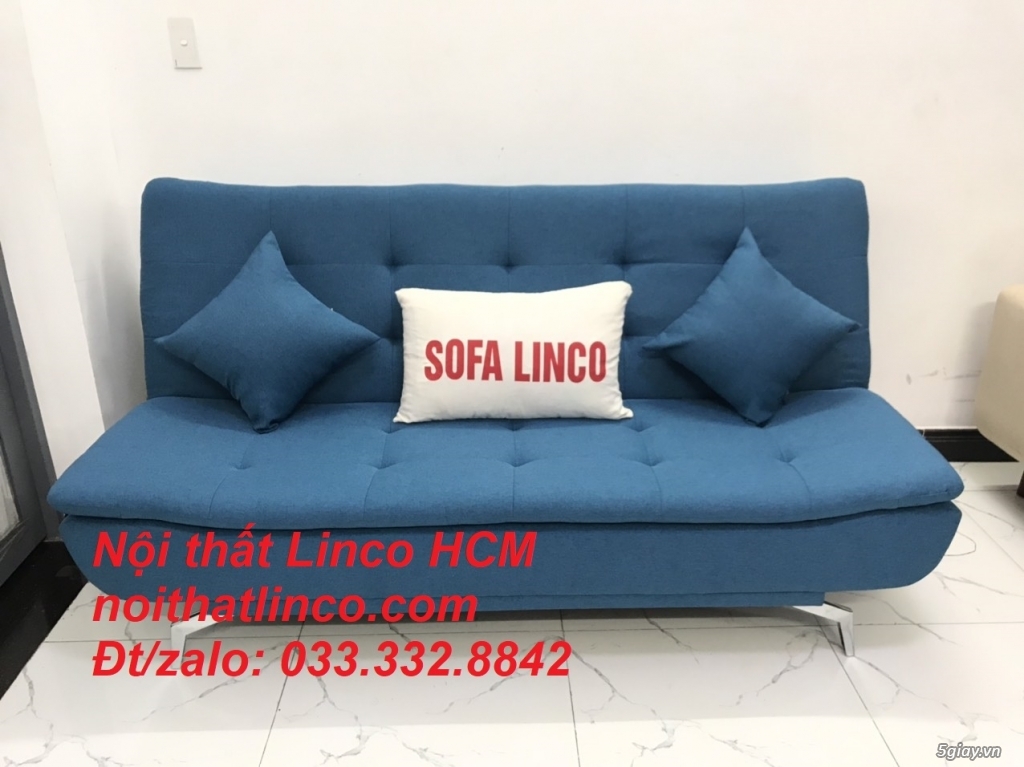 Bộ bàn ghế Sofa bed sofa giường (băng) xanh dương da trời rẻ đẹp Tphcm - 3