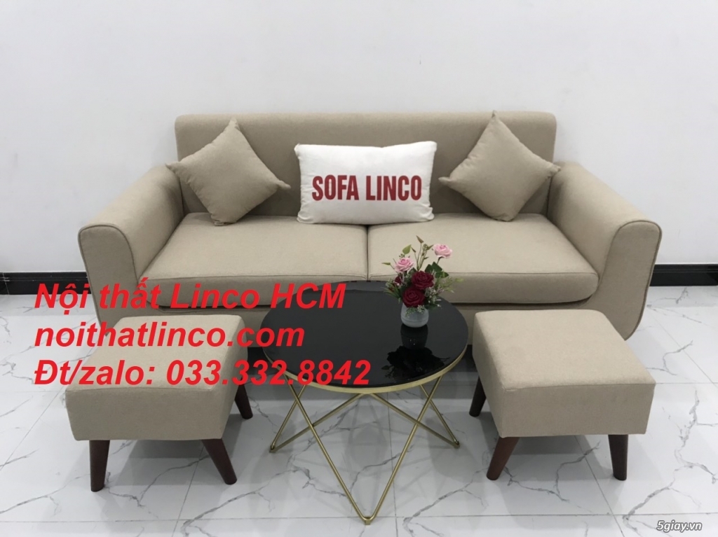 Bộ bàn ghế salong Sofa băng trắng kem giá rẻ đẹp Nội thất Linco Tphcm - 1