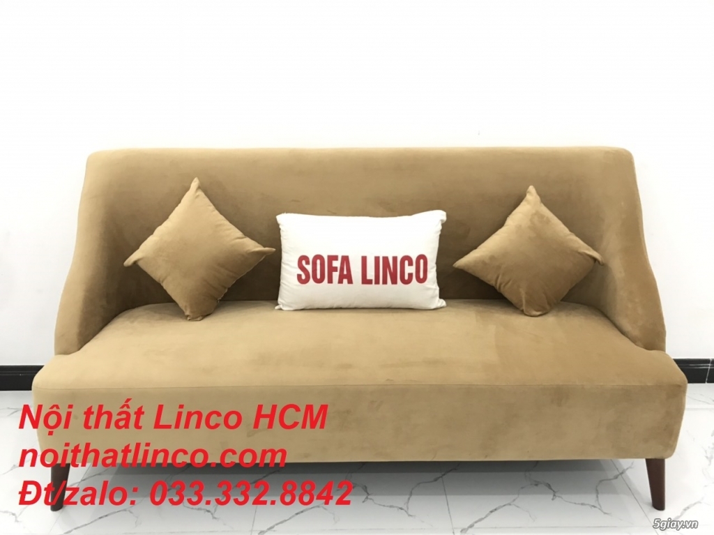 Bộ bàn ghế Sofa salong băng văng dài màu nâu sữa giá rẻ Nội thất Linco - 1