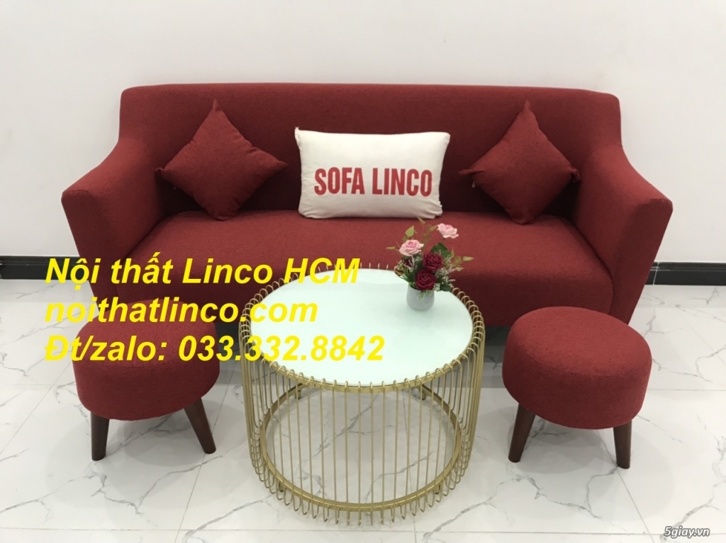 Bộ bàn ghế Sofa băng SFBg02 đỏ giá rẻ phòng khách Nội thất Linco Tphcm - 4