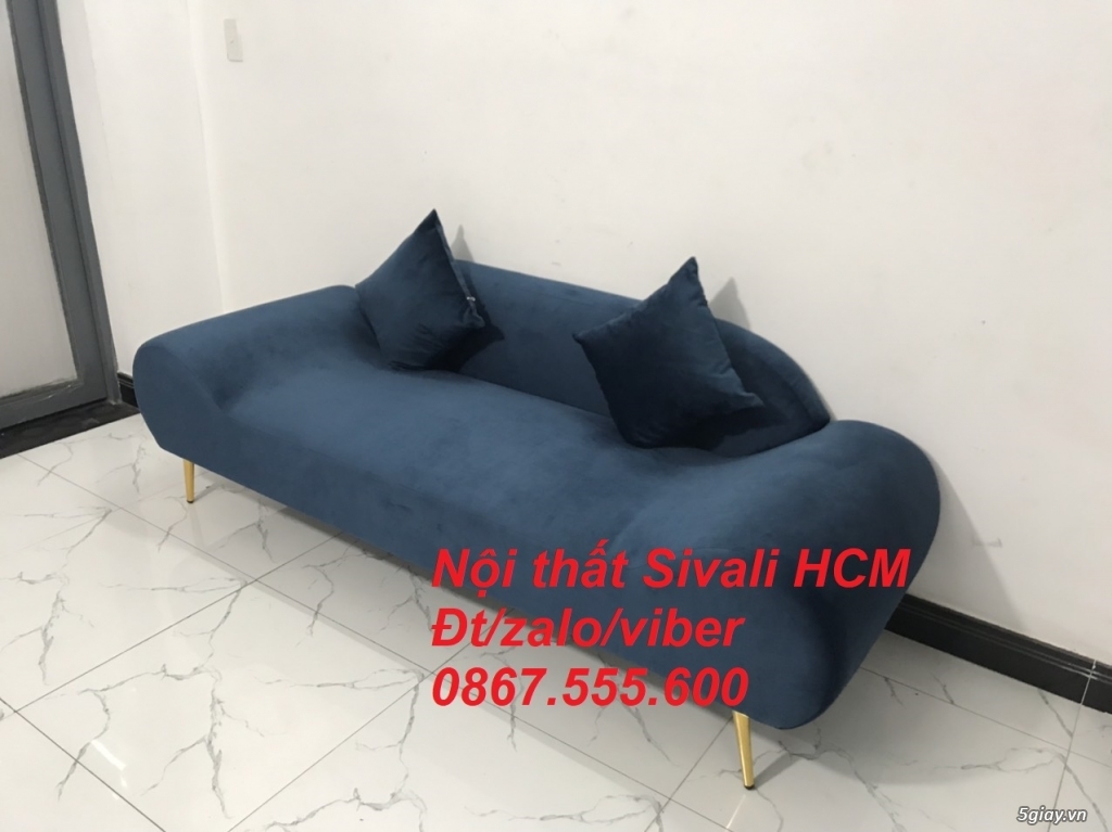 Bộ ghế sopha sofa văng băng thuyền màu xanh dương đậm đen giá rẻ Tphcm - 1