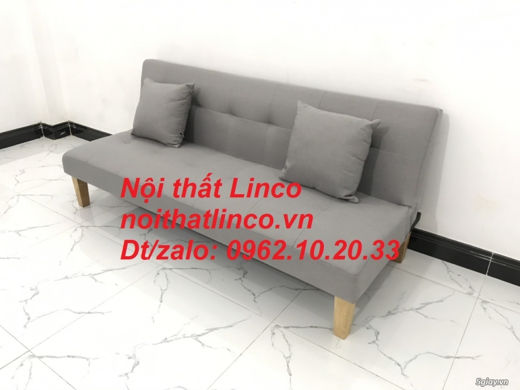 Bộ bàn ghế sofa bed xám trắng ghi tro mini giá rẻ Nội thất Linco HCM - 11