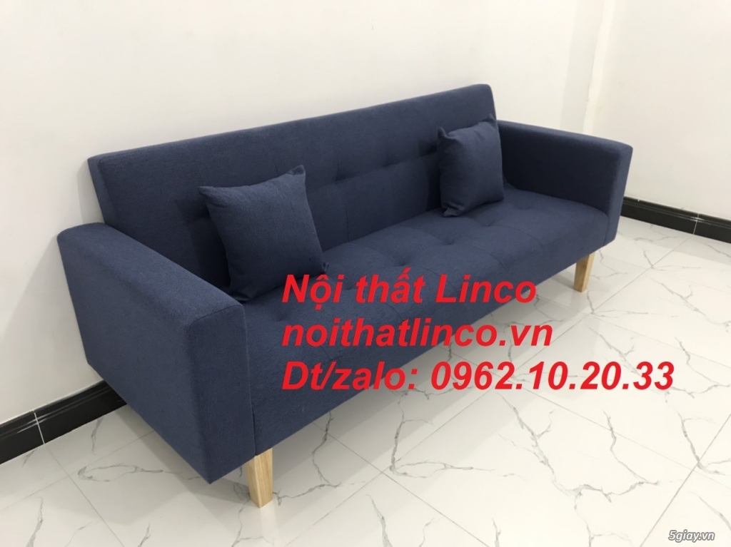 Bộ ghế sofa băng giường nằm thông minh xanh dương đen giá rẻ Linco SG - 12