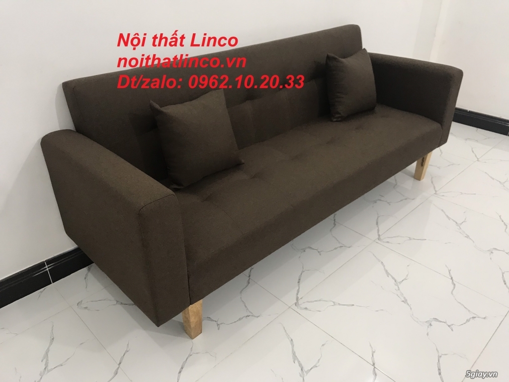 Bộ ghế sofa băng đa năng nâu cafe đậm rẻ Nội thất Linco Sài Gòn tphcm - 12