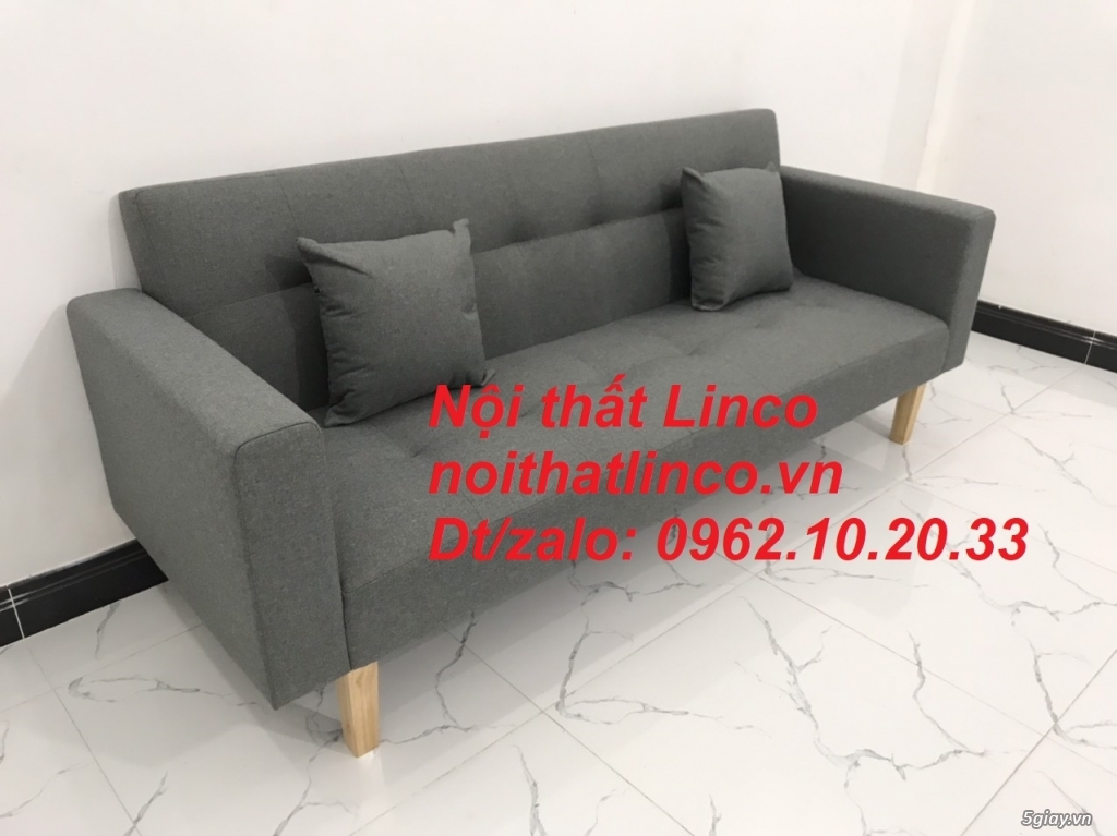 Bộ bàn ghế sofa băng đa năng xám lông chuột giá rẻ Nội thất Linco HCM - 12