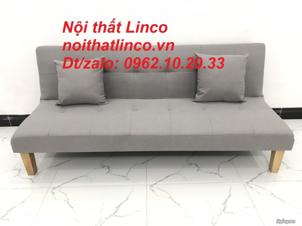 Bộ bàn ghế sofa bed xám trắng ghi tro mini giá rẻ Nội thất Linco HCM - 10