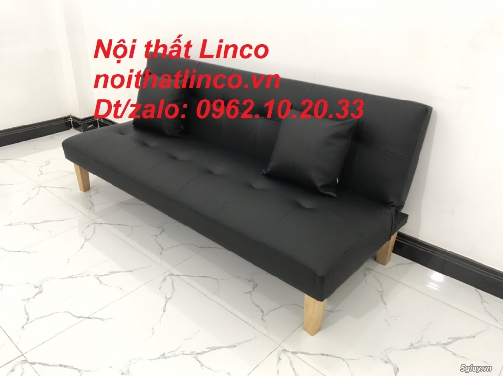 Bộ bàn ghế sofa bed mini 1m7 simili đen giá rẻ Nội thất Linco HCM SG - 12