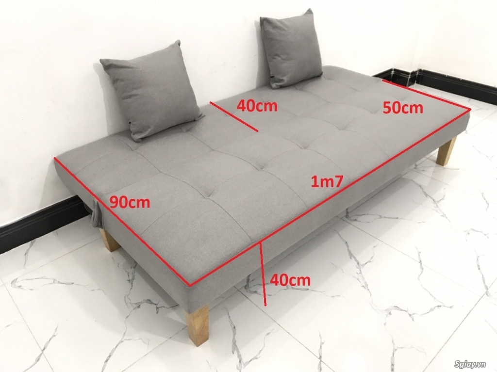 Bộ bàn ghế sofa bed xám trắng ghi tro mini giá rẻ Nội thất Linco HCM - 13