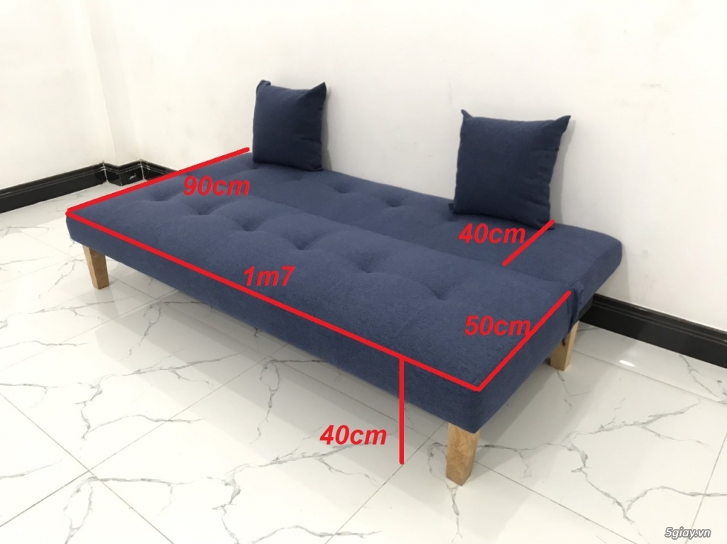 Bộ ghế sofa giường nằm nhỏ gọn xanh dương đậm giá rẻ Linco Sài Gòn - 5