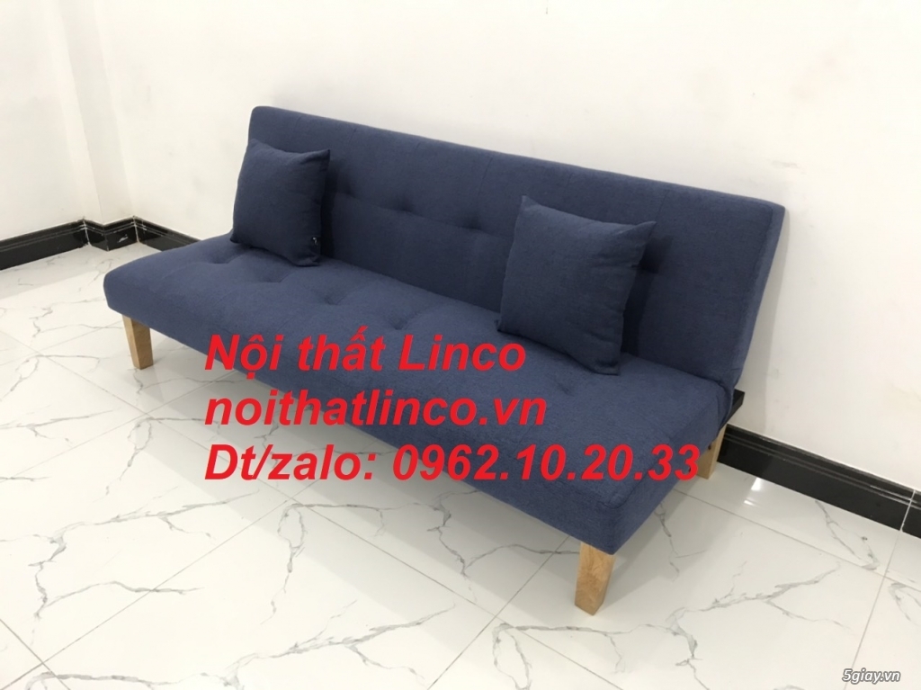 Bộ ghế sofa giường nằm nhỏ gọn xanh dương đậm giá rẻ Linco Sài Gòn - 4