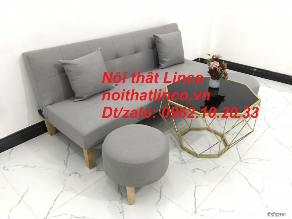 Bộ bàn ghế sofa bed xám trắng ghi tro mini giá rẻ Nội thất Linco HCM - 3