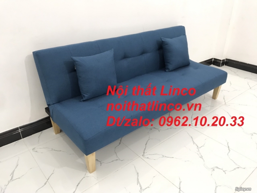 Bộ ghế sofa bed giường nằm xanh dương giá rẻ nhỏ gọn Sài Gòn Tphcm - 11