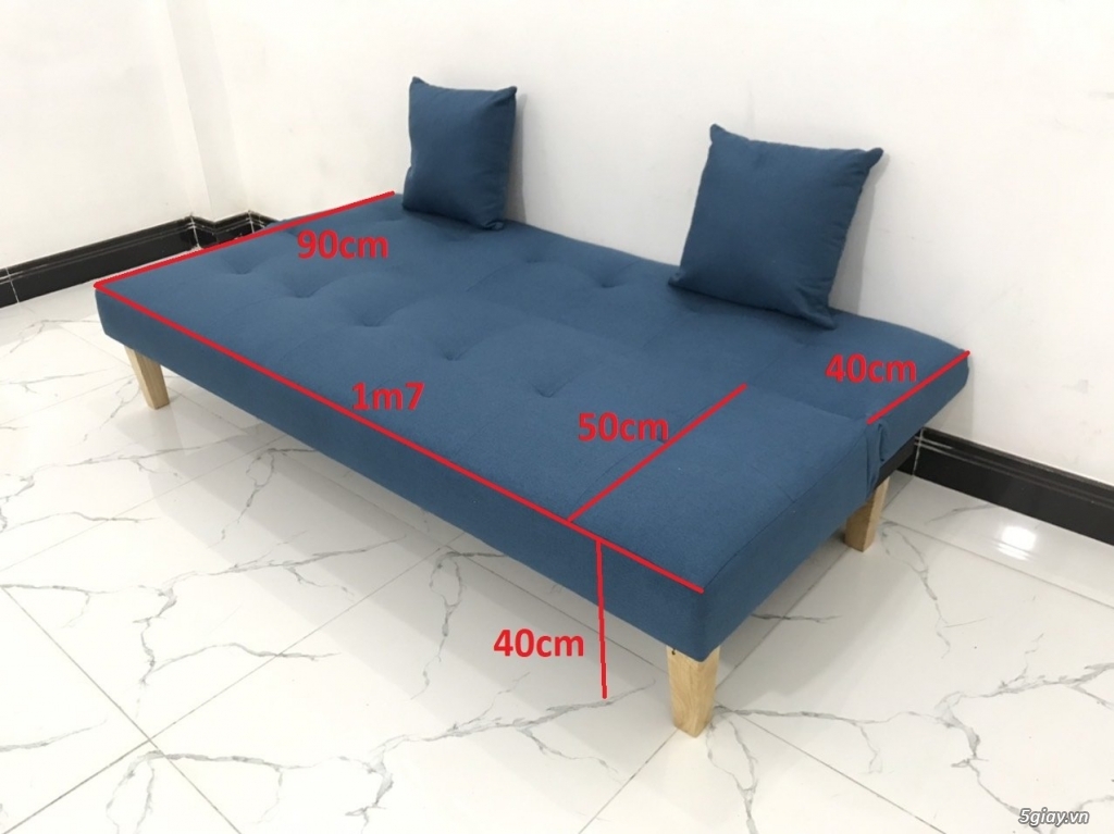 Bộ ghế sofa bed giường nằm xanh dương giá rẻ nhỏ gọn Sài Gòn Tphcm - 13