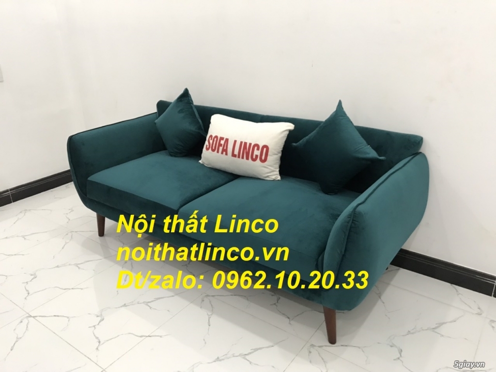 Bộ ghế Sofa băng xanh cổ vịt vải nhung giá rẻ Nội thất Linco Tphcm SG - 12