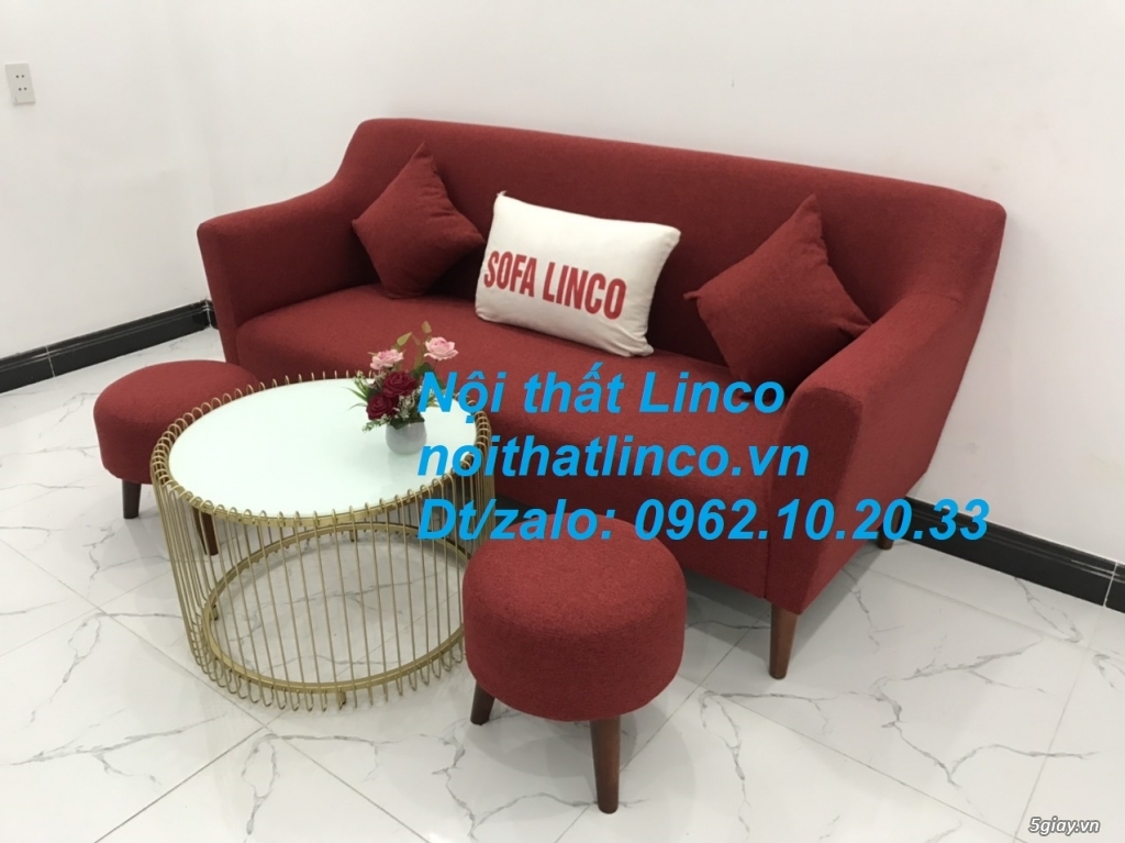 Bộ ghế Sofa băng văng 1m9 đỏ giá rẻ phòng khách Nội thất Linco Sài Gòn - 3