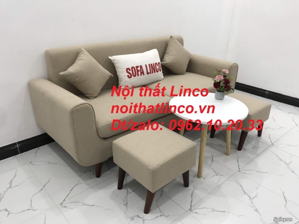 Bộ bàn ghế salon sofa băng trắng kem giá rẻ đẹp Nội thất Linco Sài Gòn - 8