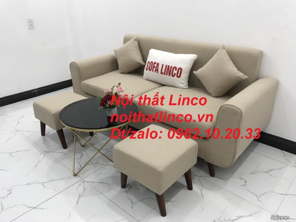 Bộ bàn ghế salon sofa băng trắng kem giá rẻ đẹp Nội thất Linco Sài Gòn - 2