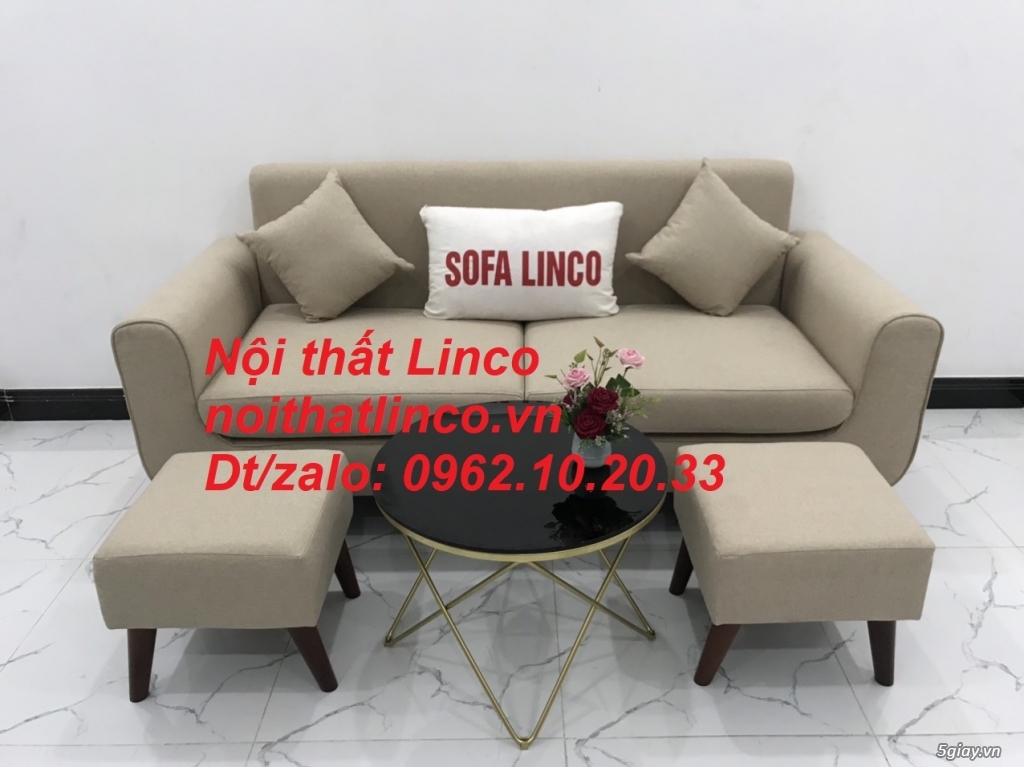 Bộ bàn ghế salon sofa băng trắng kem giá rẻ đẹp Nội thất Linco Sài Gòn - 1