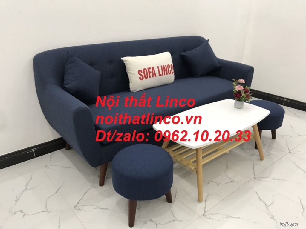 Bộ ghế salon sofa băng xanh dương đậm đen rẻ Nội thất Linco Sài Gòn - 7