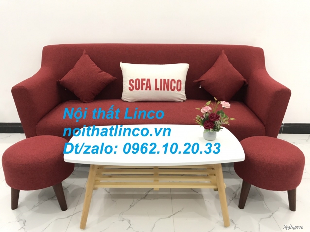 Bộ ghế Sofa băng văng 1m9 đỏ giá rẻ phòng khách Nội thất Linco Sài Gòn - 9