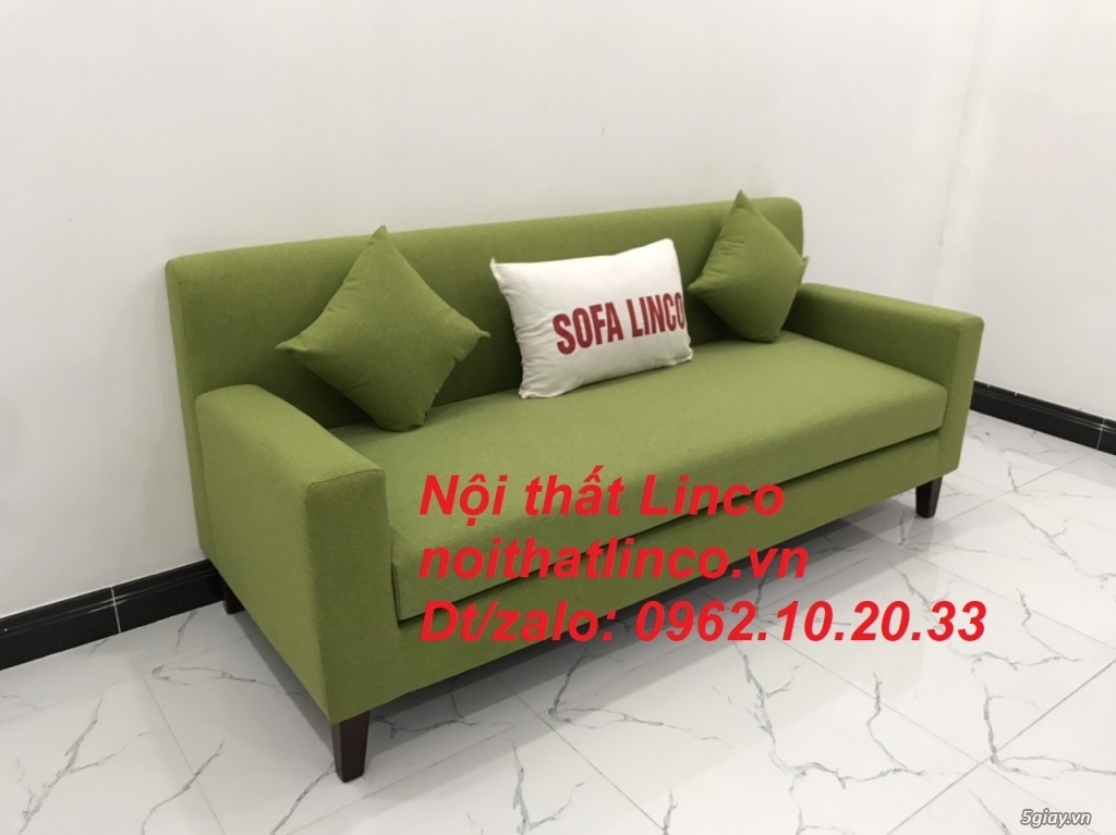Bộ ghế sofa băng văng 1m9 xanh lá giá rẻ vải bố Nội thất Linco Sài Gòn - 13