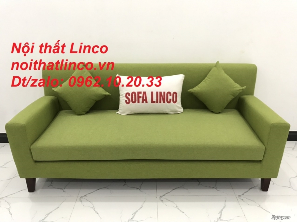Bộ ghế sofa băng văng 1m9 xanh lá giá rẻ vải bố Nội thất Linco Sài Gòn - 15