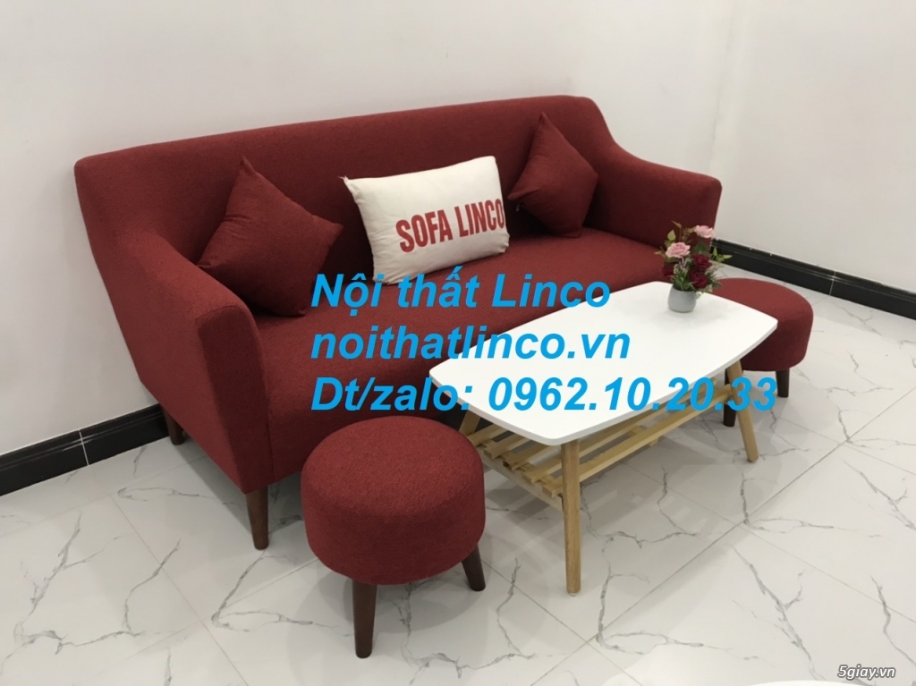 Bộ ghế Sofa băng văng 1m9 đỏ giá rẻ phòng khách Nội thất Linco Sài Gòn - 7