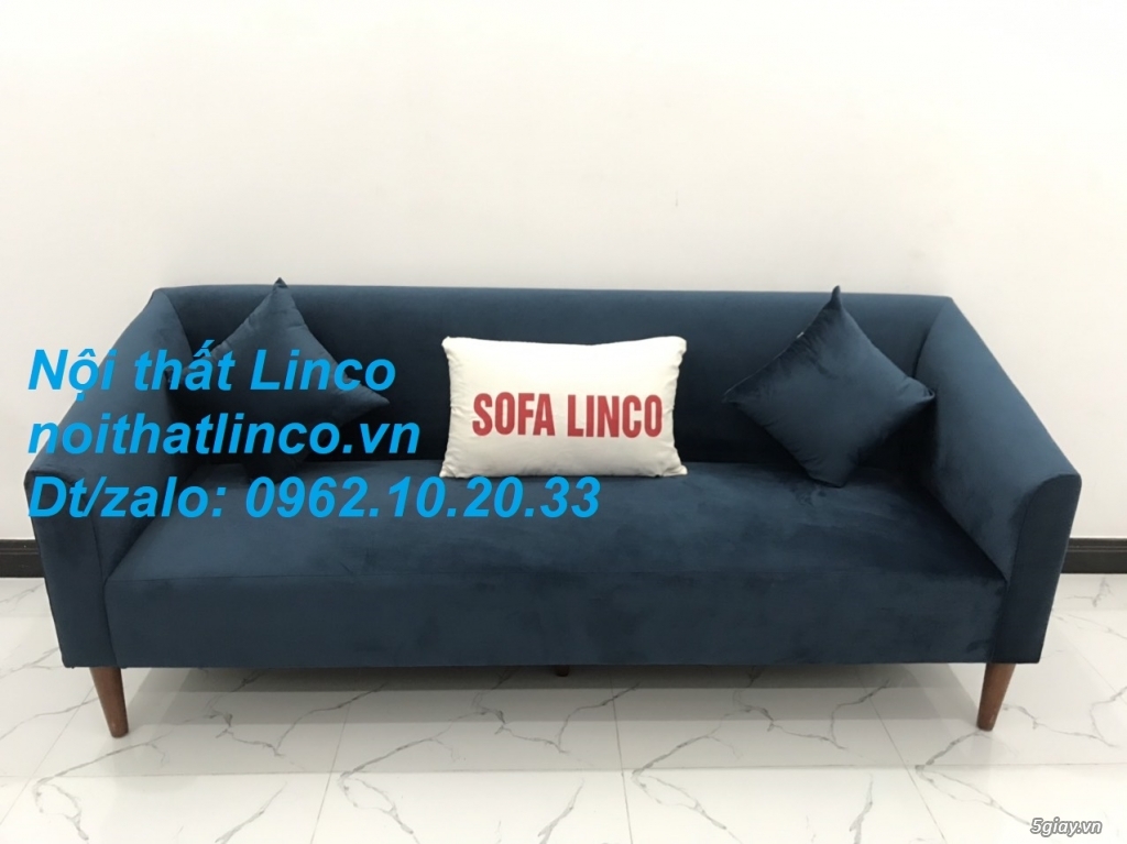 Bộ ghế sofa băng dài xanh dương đậm giá rẻ đẹp Nội thất Linco Sài Gòn - 10