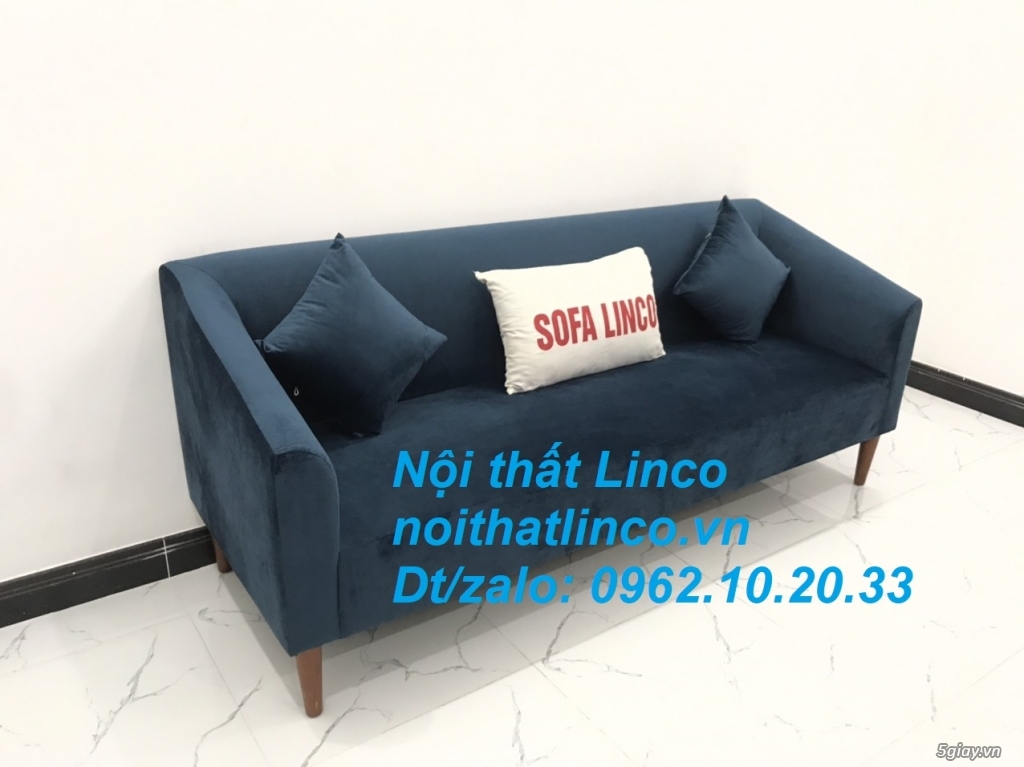 Bộ ghế sofa băng dài xanh dương đậm giá rẻ đẹp Nội thất Linco Sài Gòn - 12