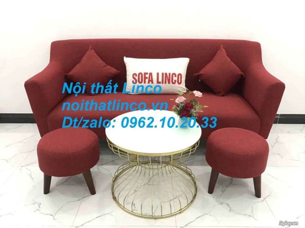 Bộ ghế Sofa băng văng 1m9 đỏ giá rẻ phòng khách Nội thất Linco Sài Gòn - 4