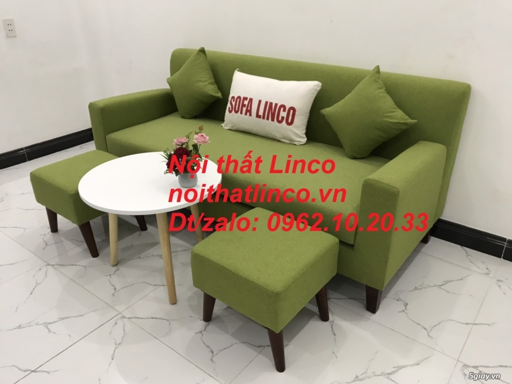 Bộ ghế sofa băng văng 1m9 xanh lá giá rẻ vải bố Nội thất Linco Sài Gòn - 10