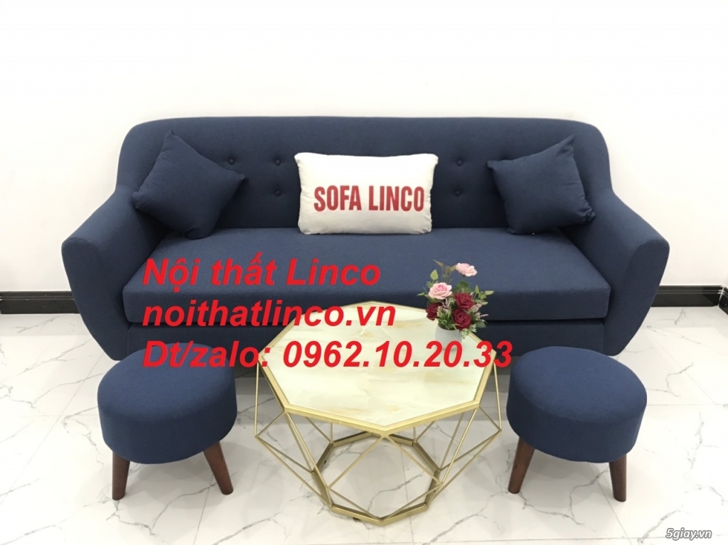 Bộ ghế salon sofa băng xanh dương đậm đen rẻ Nội thất Linco Sài Gòn - 3