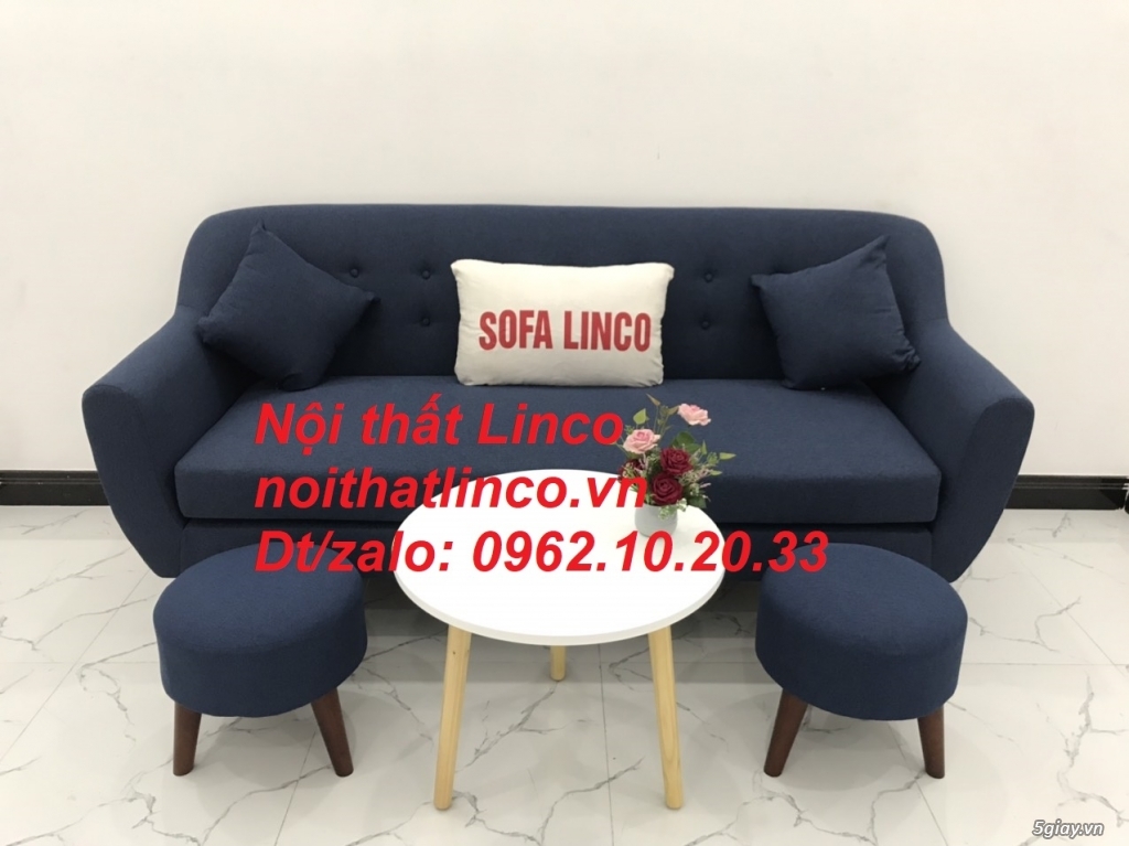 Bộ ghế salon sofa băng xanh dương đậm đen rẻ Nội thất Linco Sài Gòn - 10