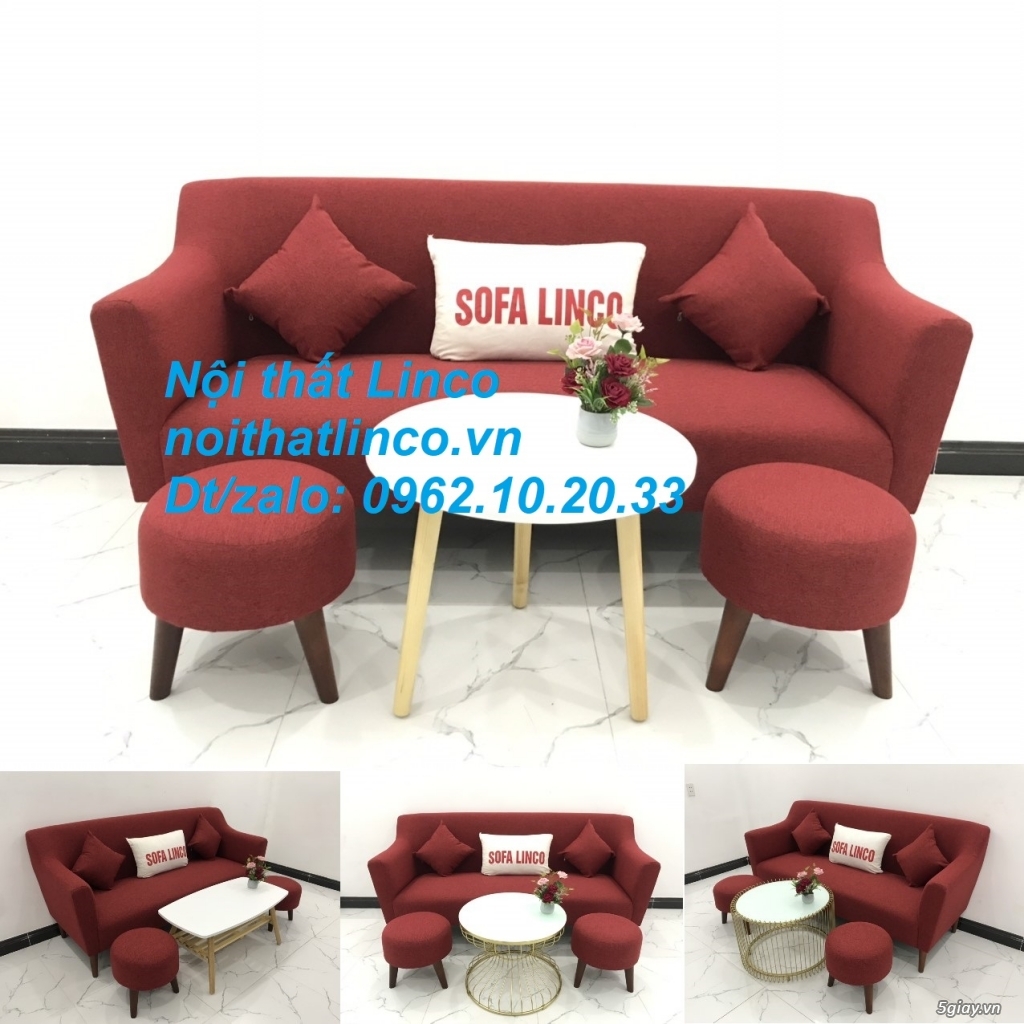 Bộ ghế Sofa băng văng 1m9 đỏ giá rẻ phòng khách Nội thất Linco Sài Gòn