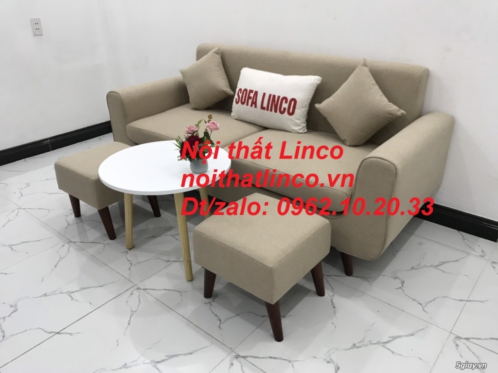 Bộ bàn ghế salon sofa băng trắng kem giá rẻ đẹp Nội thất Linco Sài Gòn - 7