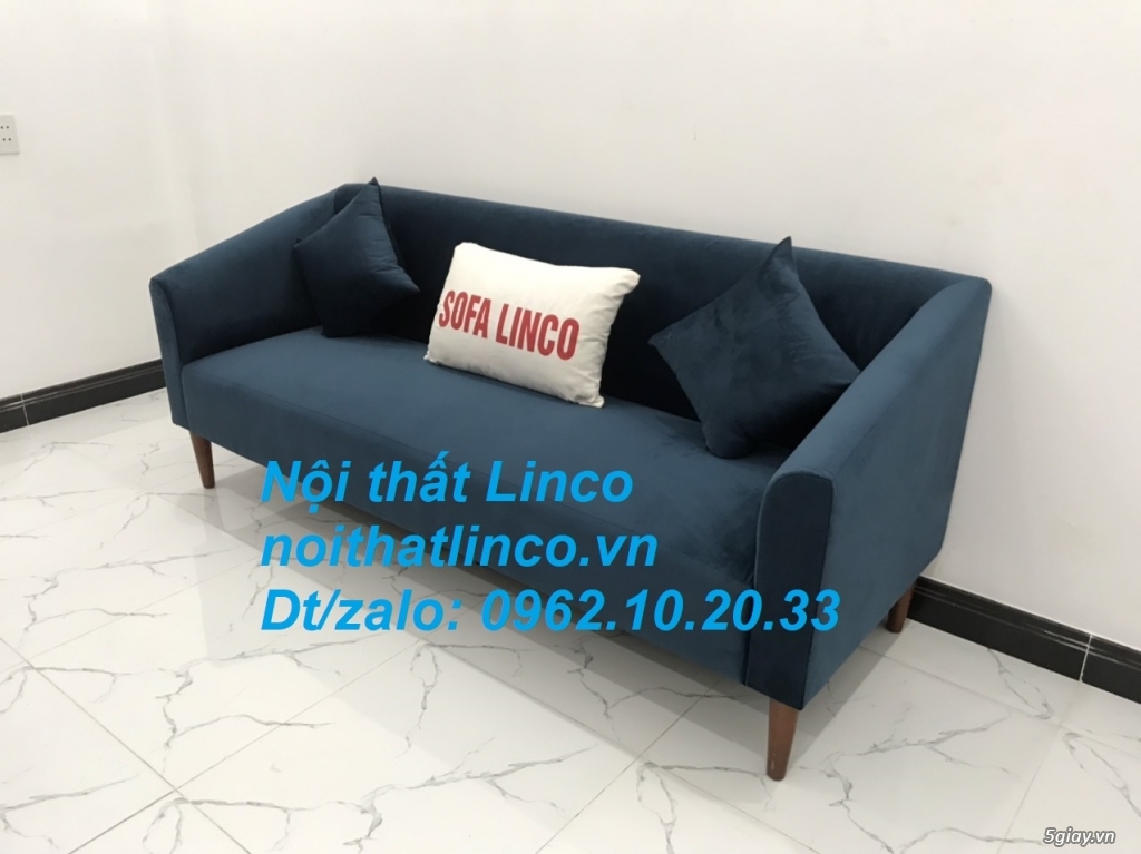Bộ ghế sofa băng dài xanh dương đậm giá rẻ đẹp Nội thất Linco Sài Gòn - 11