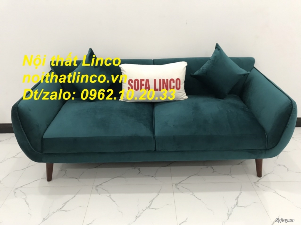 Bộ ghế Sofa băng xanh cổ vịt vải nhung giá rẻ Nội thất Linco Tphcm SG - 10