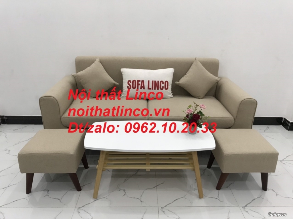 Bộ bàn ghế salon sofa băng trắng kem giá rẻ đẹp Nội thất Linco Sài Gòn - 5