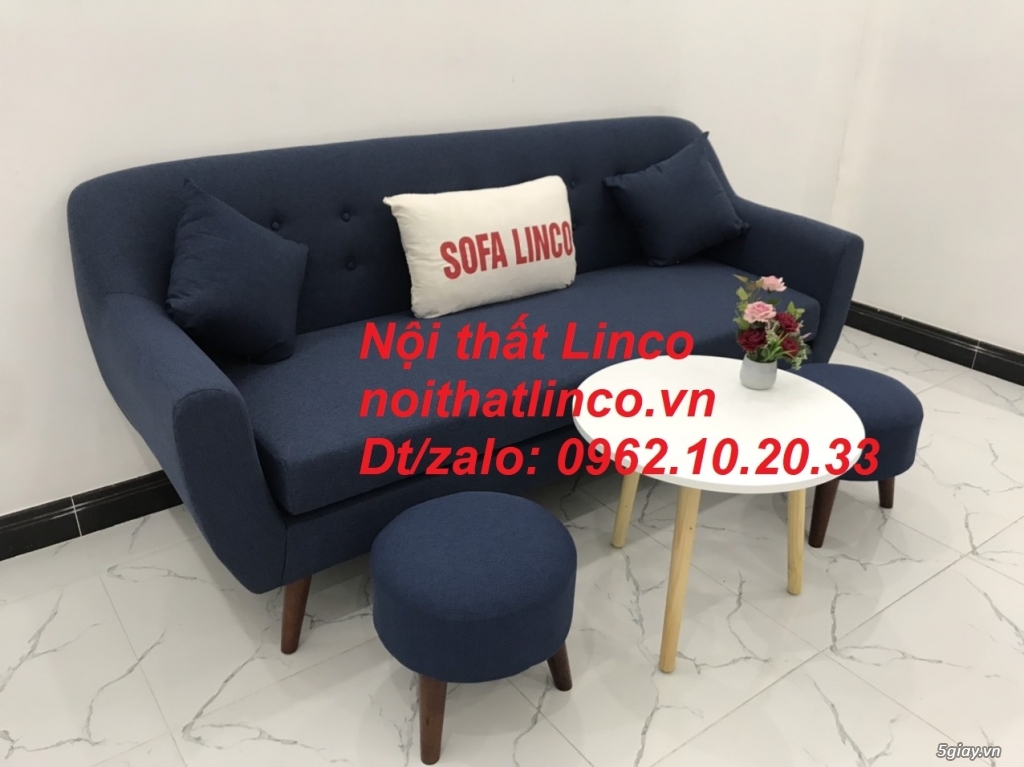 Bộ ghế salon sofa băng xanh dương đậm đen rẻ Nội thất Linco Sài Gòn - 12
