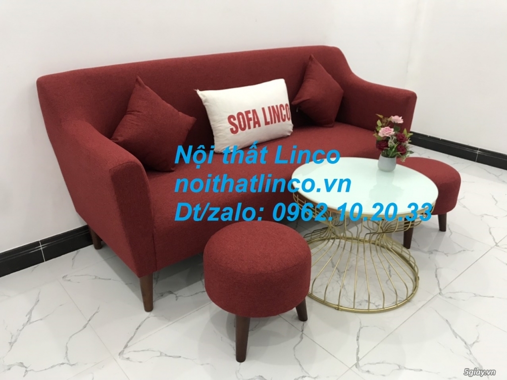 Bộ ghế Sofa băng văng 1m9 đỏ giá rẻ phòng khách Nội thất Linco Sài Gòn - 6