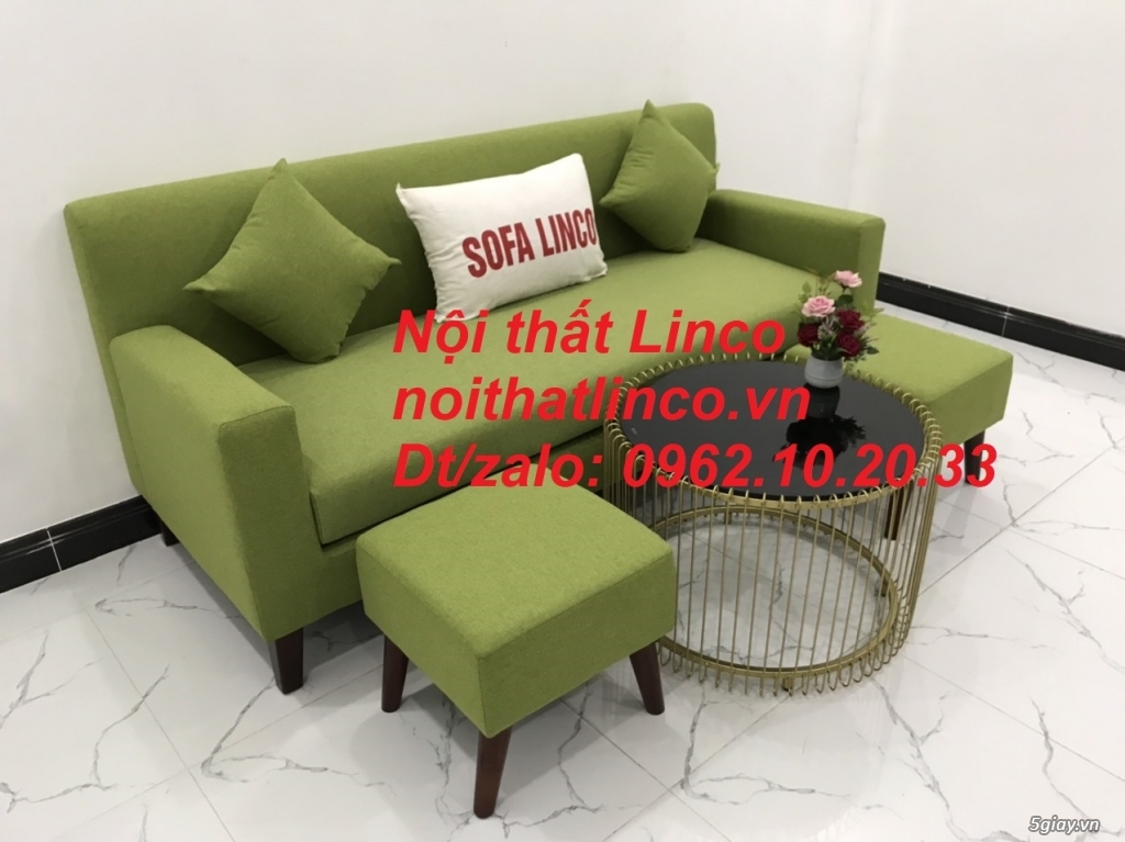 Bộ ghế sofa băng văng 1m9 xanh lá giá rẻ vải bố Nội thất Linco Sài Gòn - 3