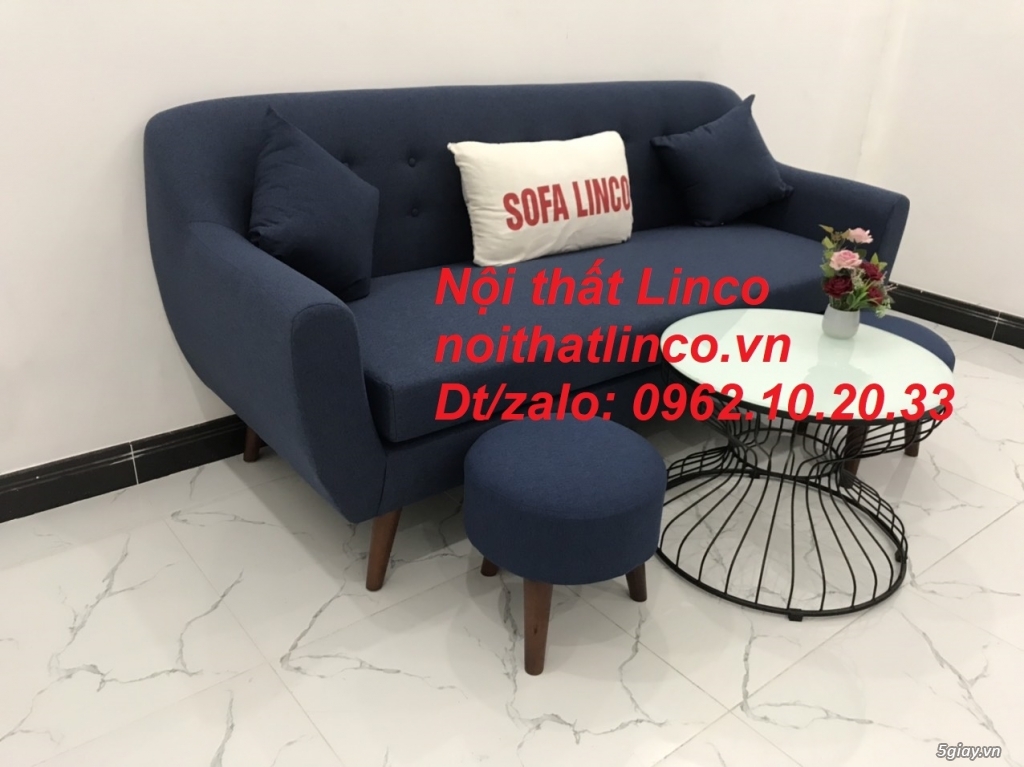 Bộ ghế salon sofa băng xanh dương đậm đen rẻ Nội thất Linco Sài Gòn - 6