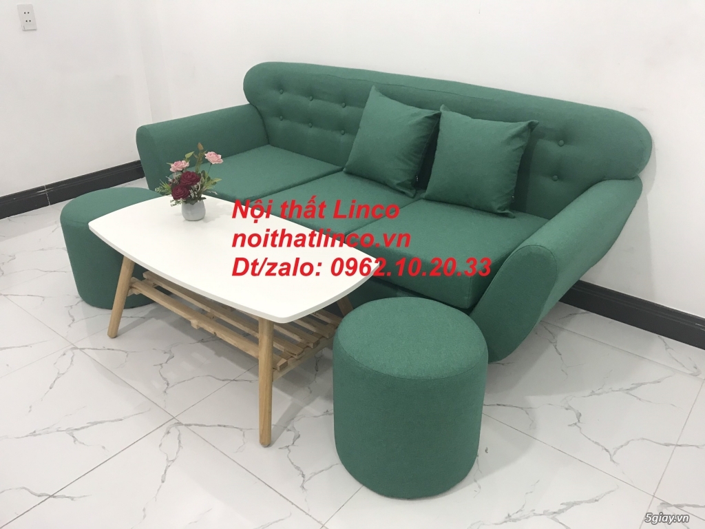 Bộ bàn ghế sofa băng xanh ngọc giá rẻ nhỏ Nội thất Linco Sài Gòn HCM - 7