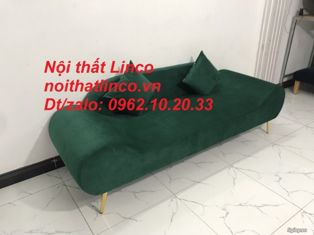 Bộ ghế sofa băng văng thuyền 2m xanh rêu rẻ đẹp Nội thất Linco Tphcm - 12