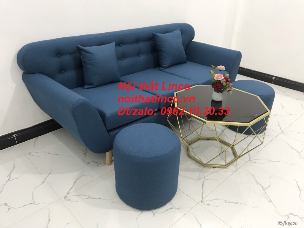 Sofa băng nhỏ giá rẻ Sofa văng xanh dương rẻ Nội thất Linco Sài Gòn - 3