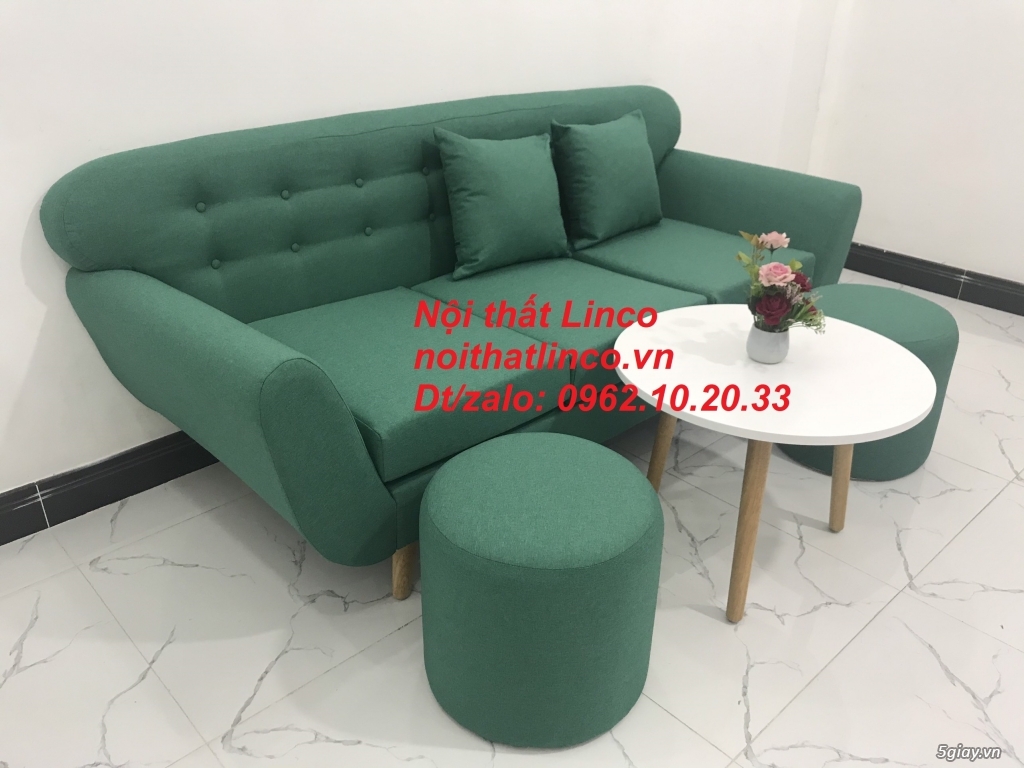 Bộ bàn ghế sofa băng xanh ngọc giá rẻ nhỏ Nội thất Linco Sài Gòn HCM - 10