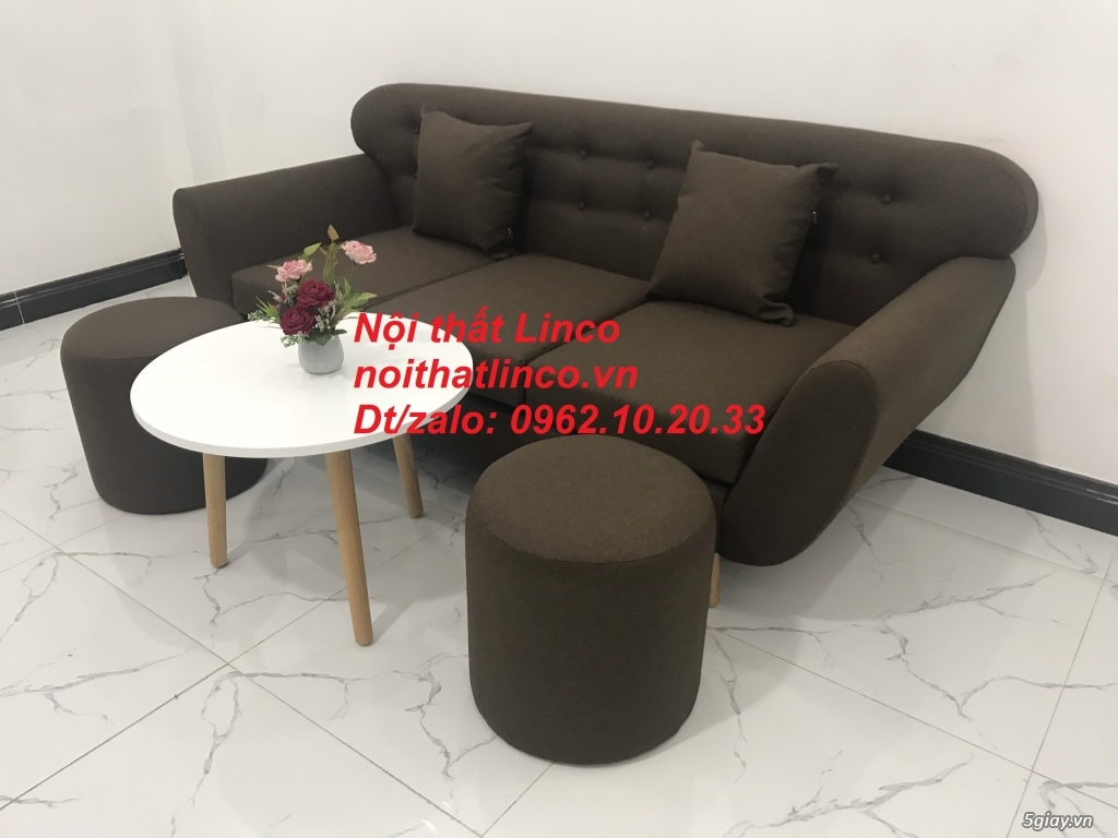 Bộ bàn ghế sofa băng giá rẻ Sofa màu nâu cafe Nội thất Linco Tphcm - 11