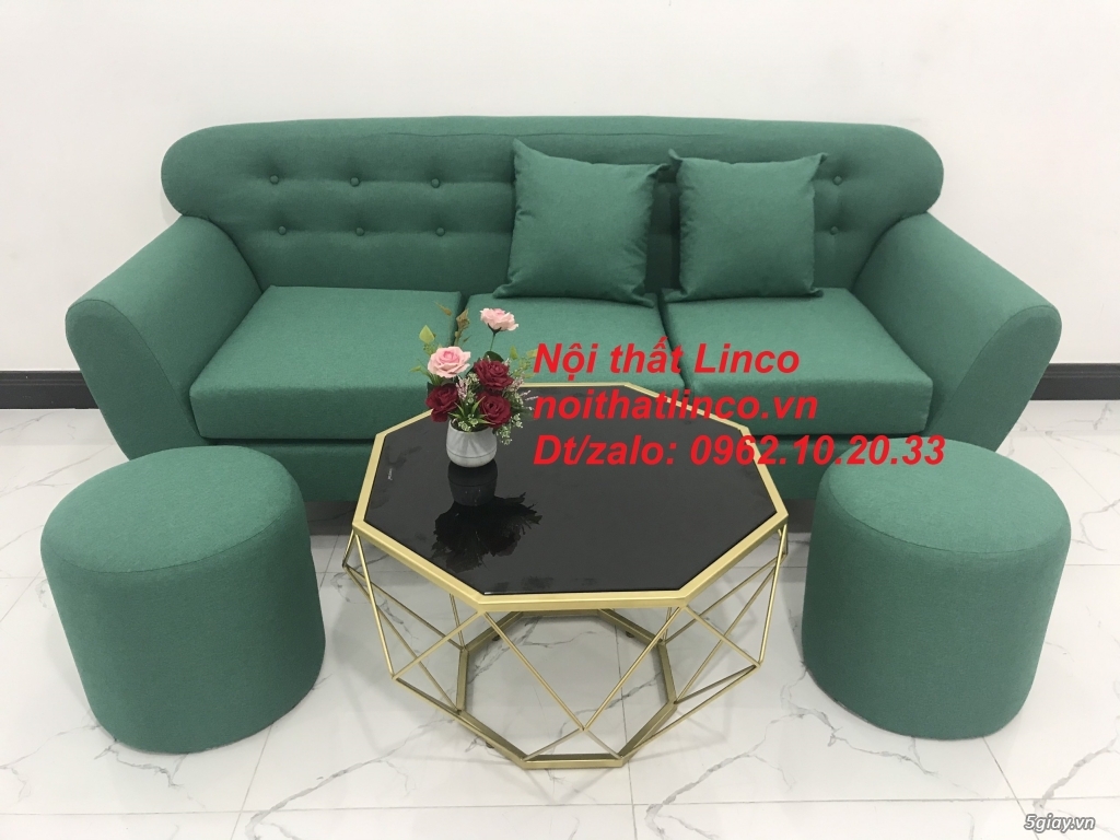 Bộ bàn ghế sofa băng xanh ngọc giá rẻ nhỏ Nội thất Linco Sài Gòn HCM - 5
